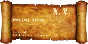 Matity Ninon névjegykártya